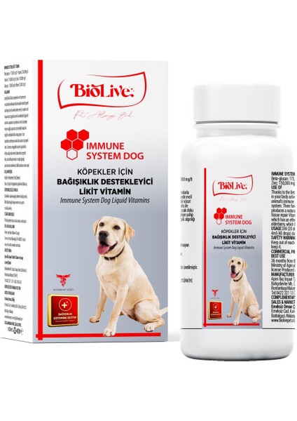 Immune System Köpekler Için Likit Vitamin 100 ml