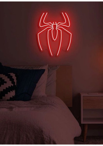 Örümcek Adam Logo Neon LED Duvar Aydınlatması