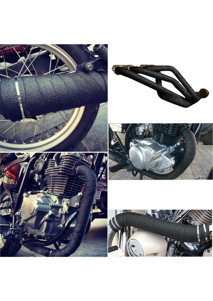 1 Metre 15 cm Cam Elyaf Eksoz Sargısı Metal Kelepçe Manifold Sargı Bezi Yanmaz Bant Siyah Amyant 3 mm (Kalınlık) indirimleri