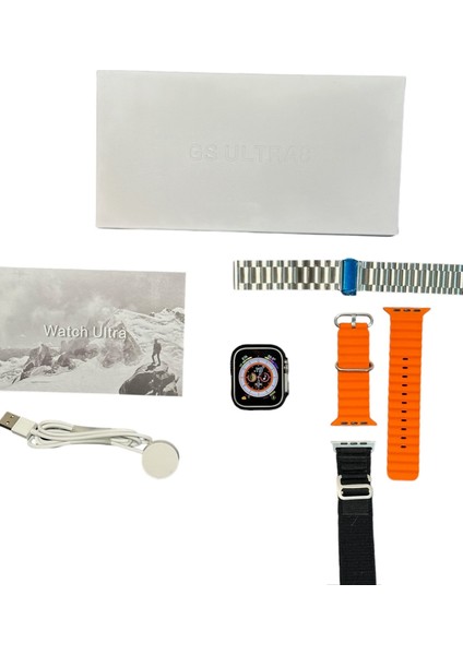 Watch 8 Ultra Gs Ultra 8 Kordon Kilitli Vidalı 49 mm 2.08 Ekran Çelik Kordonlu