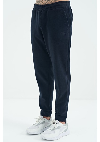 Blaine Lacivert Logo Nakışlı Erkek Polar Eşofman Alt - 82108