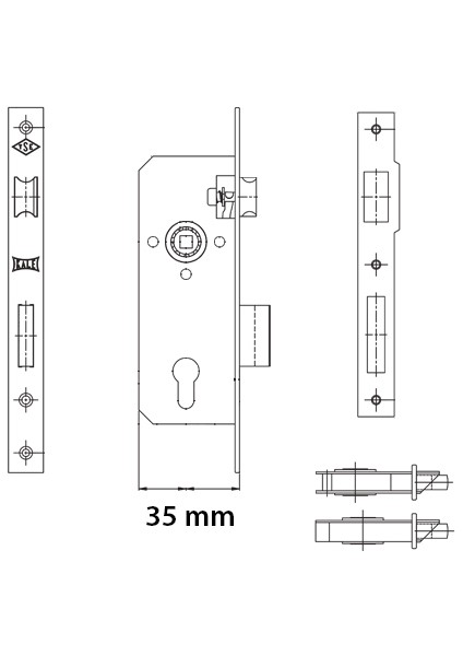 Standart Silindirli Daire Kilidi - 35 mm - Oval Nikel