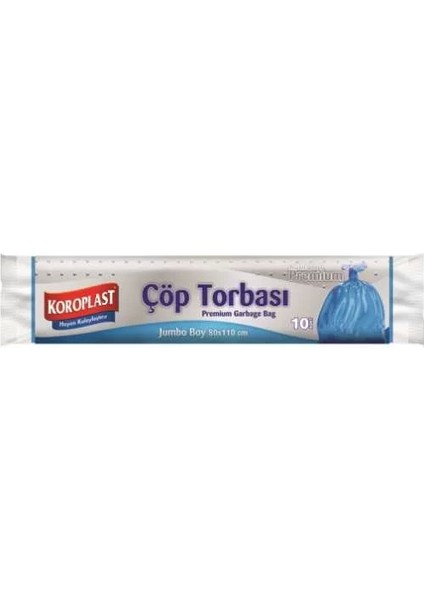 Premium Jumbo Boy Çöp Torbası 80X110CM (10 Lu Paket)