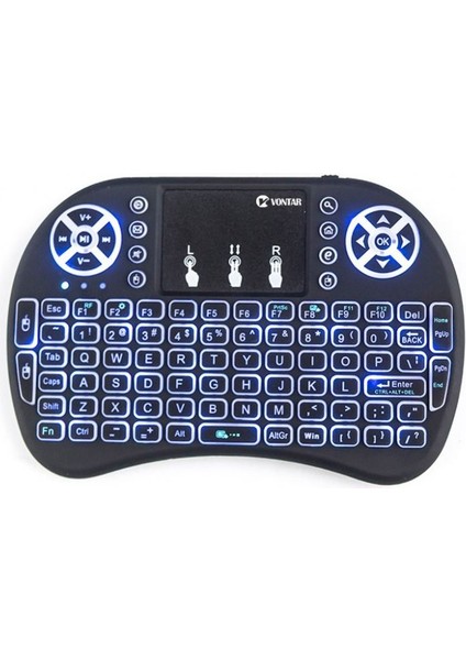 Işıklı Küçük Dokunmatik Kablosuz Mini Klavye Mouse Televizyon Ps3 Xbox 360 Pc Uyumlu fiyatları