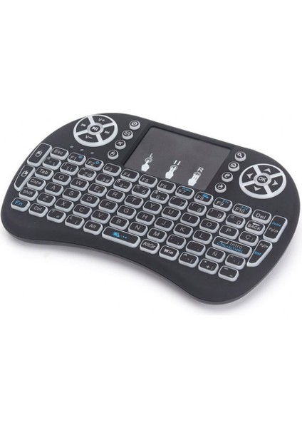 Işıklı Küçük Dokunmatik Kablosuz Mini Klavye Mouse Televizyon Ps3 Xbox 360 Pc Uyumlu modelleri