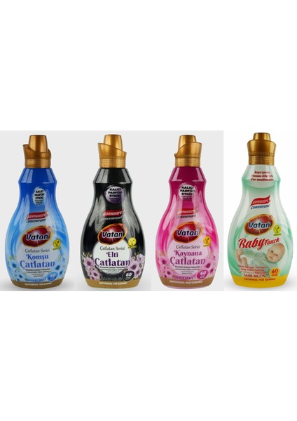 Komşu Çatlatan-Elti Çatlatan-Kaynana Çatlatan-Soft Touch 1440 ml 60 Yıkama 4'lü Set