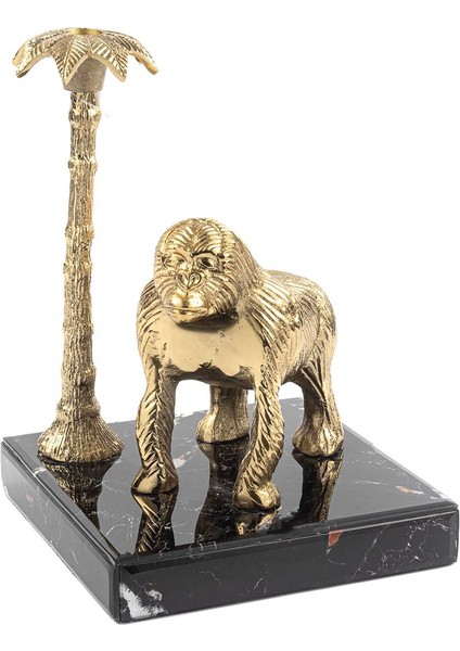 Gold Siyah Şempanze Obje Mumluk 22X22X32CM