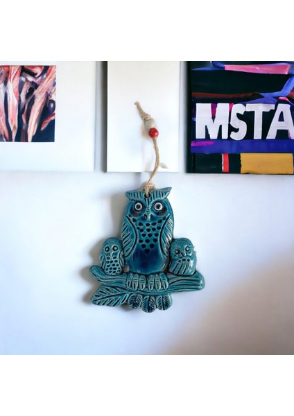Baykuş Ailesi Motifli Seramik Baykuş Duvar Süsü Duvar Dekoru fiyatları