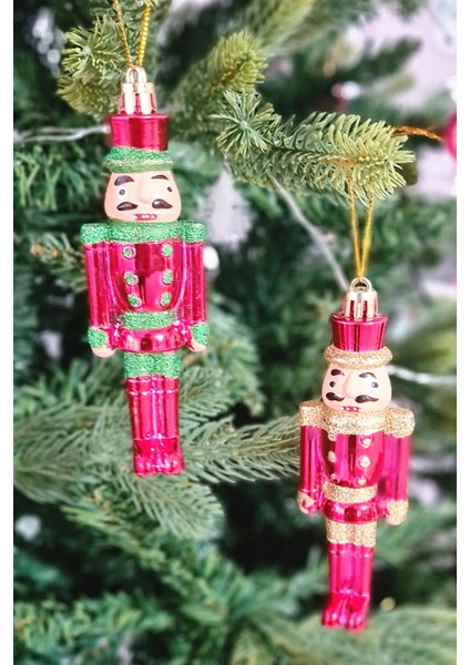Fındıkkıran Yılbaşı Ağaç Süsü 2li - Kurşun Asker Nutcracker Lüks Yılbaşı Ağaç Süsü