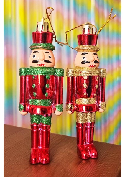 Fındıkkıran Yılbaşı Ağaç Süsü 2li - Kurşun Asker Nutcracker Lüks Yılbaşı Ağaç Süsü modelleri