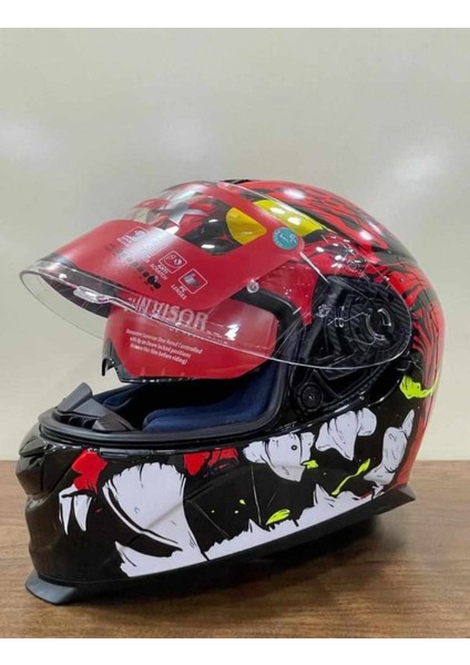 Eagle Gloss Kask Kırmızı - Siyah (2xl)