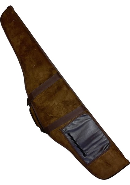 Lüks Dürbünlü Tüfek Kılıfı Süet Kahverengi 105 Cm