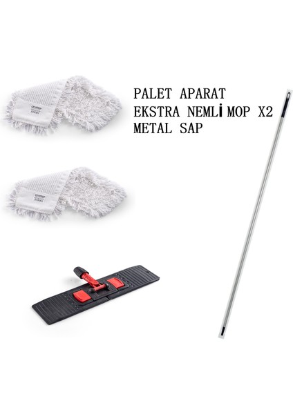 CEYMOP PROFESSIONAL Ev Tipi Temizlik Takımı (Ekstra Nemlimop X2, Palet Aparat ,metal Sap