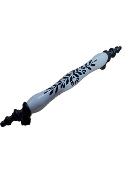 Beyaz Porselen Desenli Çekmece Mutfak Dolap Kulpu 128MM 1 Adet