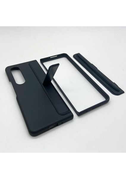 Samsung Galaxy Z Fold 5 Kılıf Standlı Veya Kalemli Lüx Sert Kapak Alp1 Lila