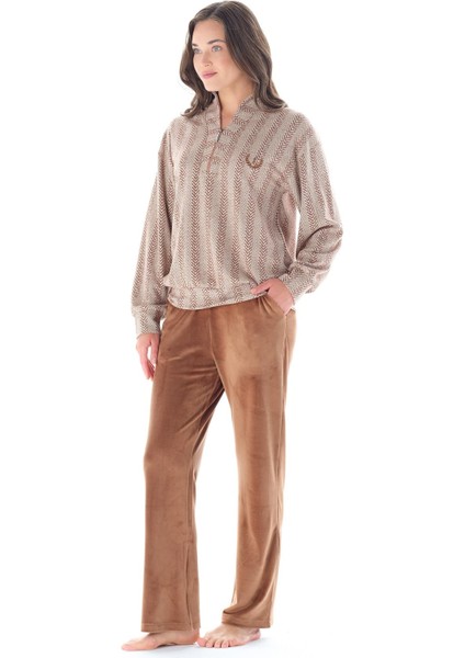 Kadın Balık Sırtı Jakar Hardal Pijama Takımı C4T9N1O3 fiyatları