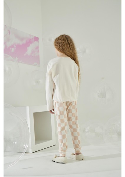 Kız Çocuk Uzun Kol Krem Pijama Takımı C8T5N6O6 modelleri