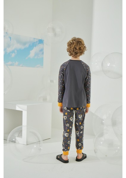 Erkek Çocuk Uzun Kol Füme Pijama Takımı C8T5N5O8