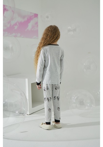 Kız Çocuk Uzun Kol Gri Pijama Takımı C8T5N7O5 fiyatları