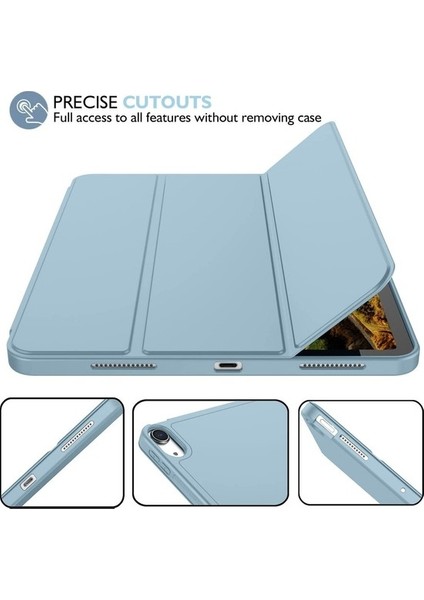 Apple iPad Mini 6 2021 6.nesil Kılıf Yatay Standlı Uyku Modlu Kalem Bölmeli Arkası Silikon Smart Kılıf (Model A2567,A2568,A2569) fırsatları
