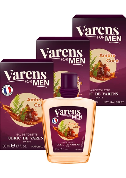 Ulric de Varens Varens For Men Ambre Coca 3'lü Set (3X50ML Edt) Erkek Parfüm