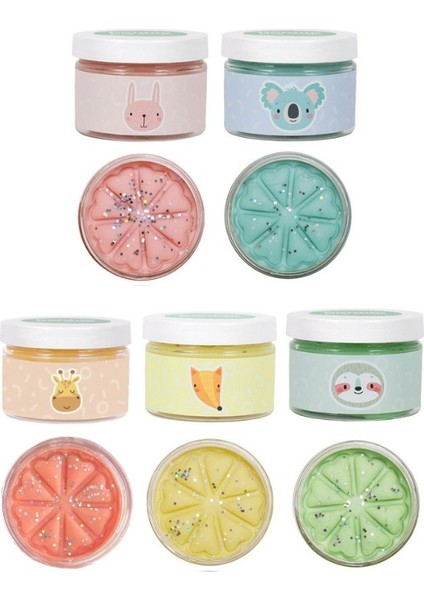 Doğal Oyun Hamuru 5'li Pastel Renk Glitter Seti 5*150GR