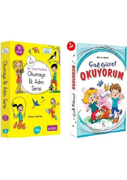 Yuva 1.sınıf Dik Temel Harflerle Okumaya Ilk Adım + Çok Güzel Okuyorum Hikaye Seti 20 Kitap