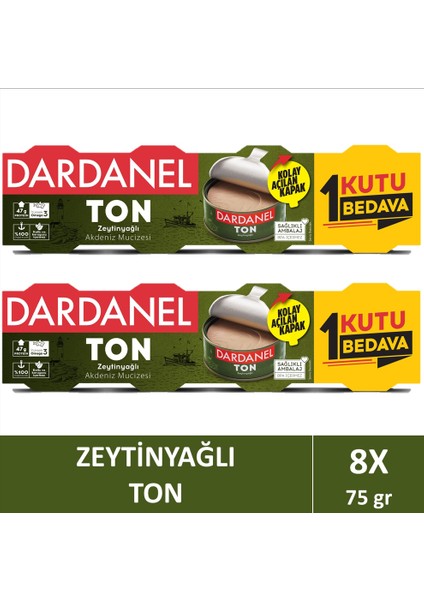 Zeytinyağlı Ton Balığı 4X75 gr X2 Adet