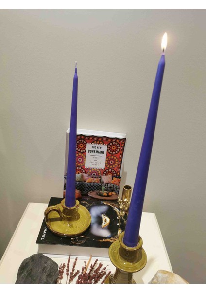Iv Candles Bougie Candelabre 3'lü Lila Büyük Boy Şamdan Mumu fiyatları