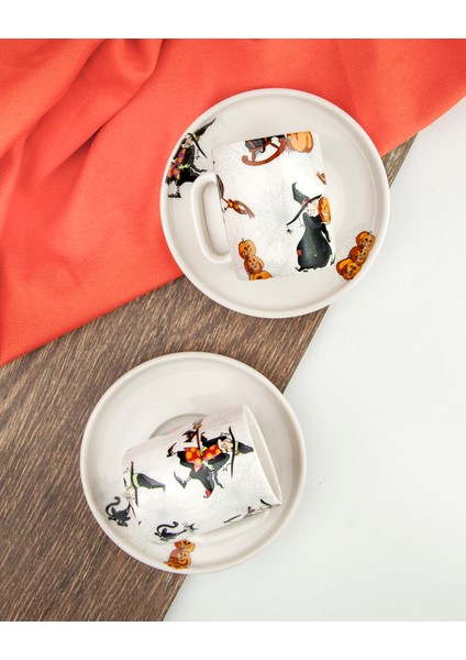 Halloween İki Kişilik Kahve Fincan Takımı