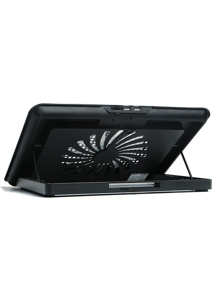 Luna Alüminyum 16cm LED FAN'lı, 74.35 CFM & 1400RPM, 6x Yükseklik Ayarlı, 2xUSB 15.4" Notebook Soğutucu ve Stand (Gri)(DKACNBLNS)