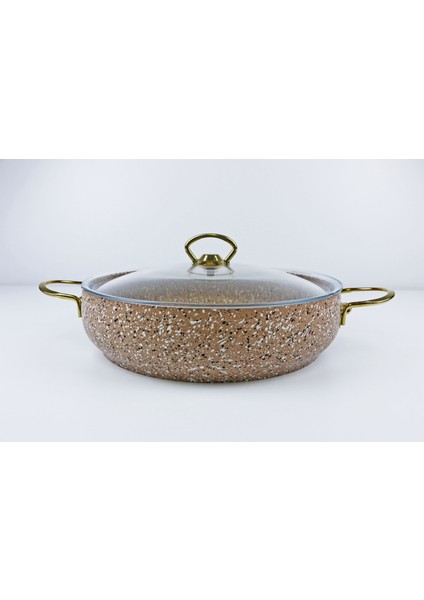 Eco Gold Granit 6 Parça Basık Tencere Seti Family 24-26-28 cm