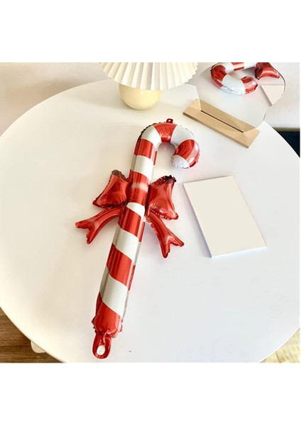 Kurdeleli Baston Şeker Folyo Balon 57X29,5 cm