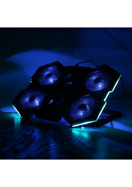 Aeromax 6x LED Fan'lı,84.7 Cfm & 2700±%10 Rpm, 7x Yükseklik Ayarlı, 2x USB 11"-17" Gaming Notebook Soğutucu (DKACNBAR600)