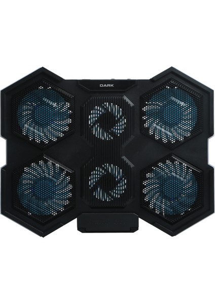 Aeromax 6x LED Fan'lı,84.7 Cfm & 2700±%10 Rpm, 7x Yükseklik Ayarlı, 2x USB 11"-17" Gaming Notebook Soğutucu (DKACNBAR600)