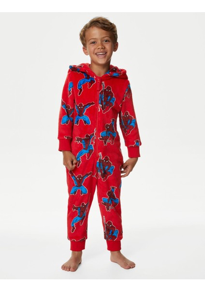 Marks & Spencer Spider-Man™ Kapüşonlu Polar Tulum