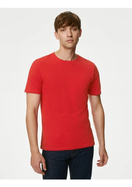 Marks & Spencer Saf Pamuklu Kısa Kollu T-Shirt