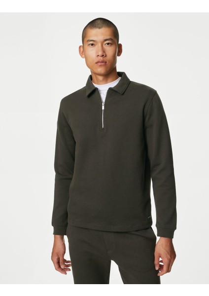 Regular Fit Fermuar Detaylı Sweatshirt