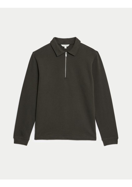 Regular Fit Fermuar Detaylı Sweatshirt