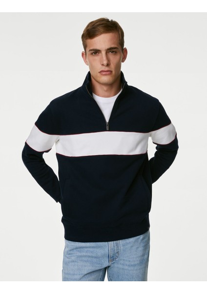 Marks & Spencer Saf Pamuklu Regular Fit Sweatshirt