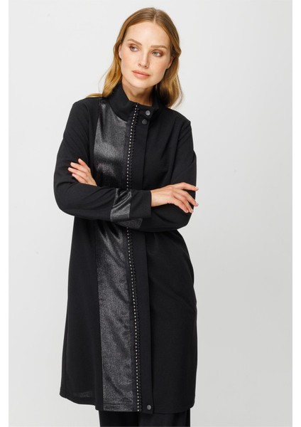 Şerit Detaylı Fermuar Kapamalı Giy Çık Tunik Siyah modelleri