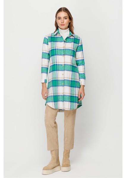 Ekose Desenli Oduncu Tunik Yeşil modelleri