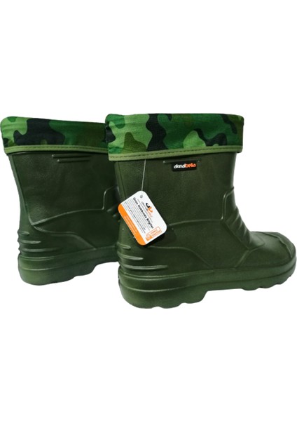 Haki Çoraplı Eva Ultra Hafif Poli Taban Kısa Yağmur Çizmesi fırsatları