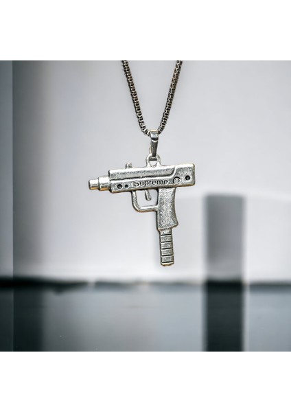 Antik Gümüş Kaplama Gümüş Kolye Tasarımı Erkek Kadın Kolye 70CM Uzi
