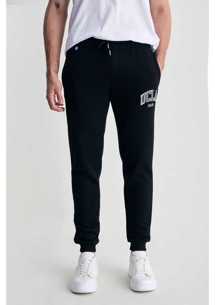 OTTO Siyah Rahat Paça Nakışlı Şardonlu Standard Fit Erkek Eşofman Alt fiyatları