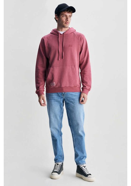 Jude Bordo Kapüşonlu Nakışlı Standard Fit Erkek Sweatshirt modelleri