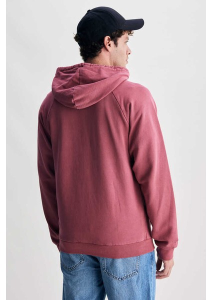Jude Bordo Kapüşonlu Nakışlı Standard Fit Erkek Sweatshirt fırsatları