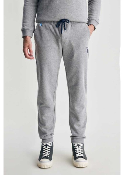 Luskın Gri Daralan Kesim Baskılı Standard Fit Erkek Eşofman Alt fiyatları