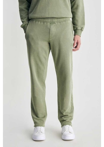 Oleg Yeşil Rahat Paça Nakışlı Standard Erkek Eşofman Alt fiyatları