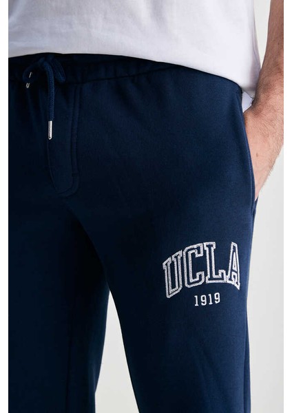 Otto Lacivert Rahat Paça Nakışlı Standard Fit Erkek Eşofman Alt modelleri